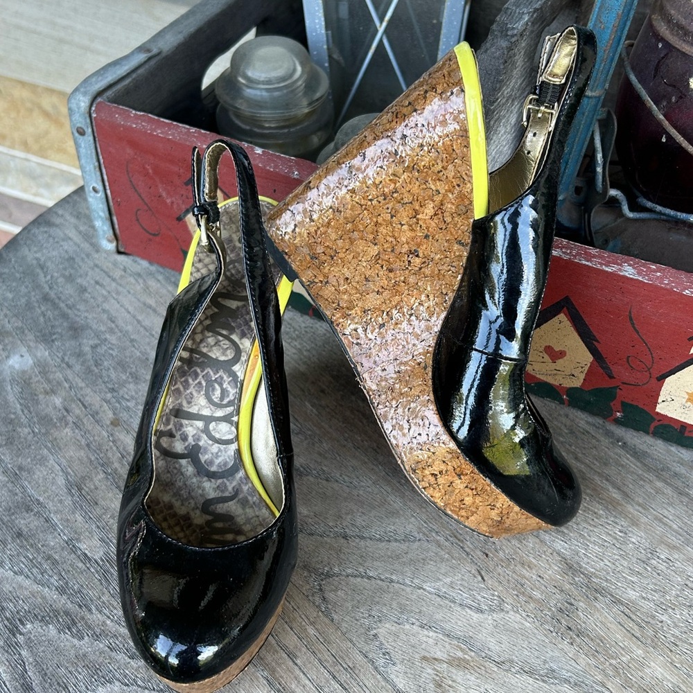 Sam Edelman Mallory‎ Patent Leather Slingback Wedge